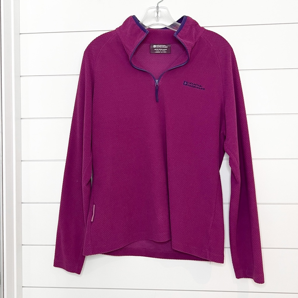 Mountain Warehouse | lightweight purple and blue fleece quarter zip pullover